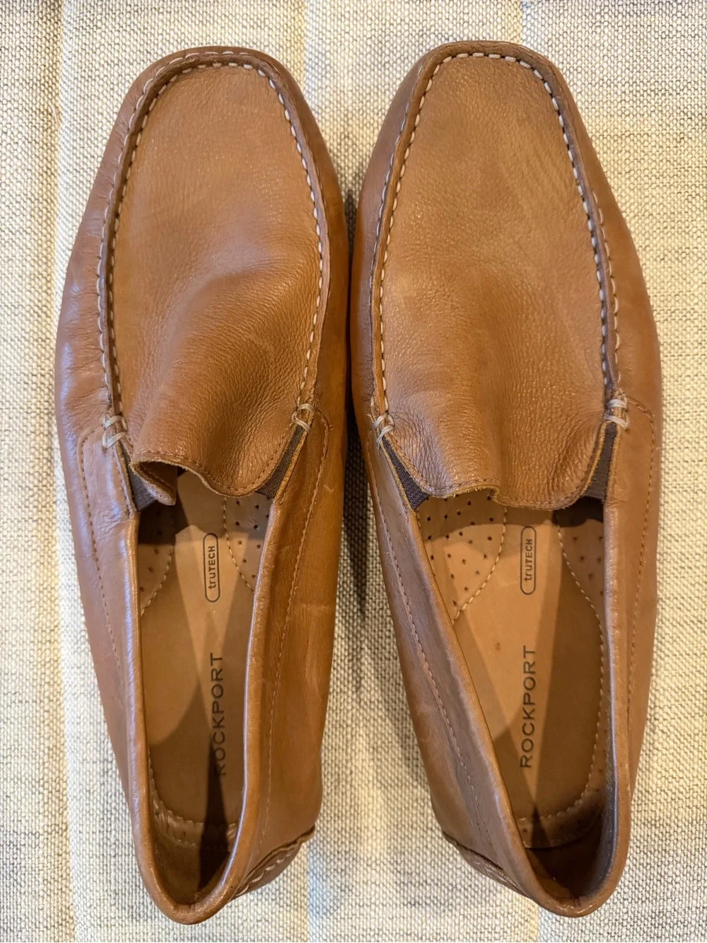 Rockport Men’s Brown Leather Slip-On Loafers
